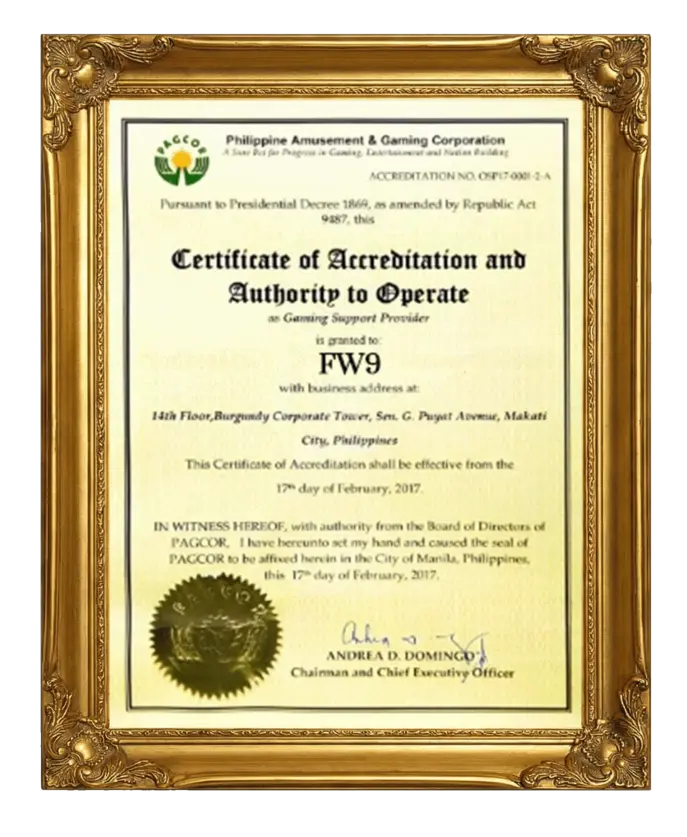 FW9 Official Certification